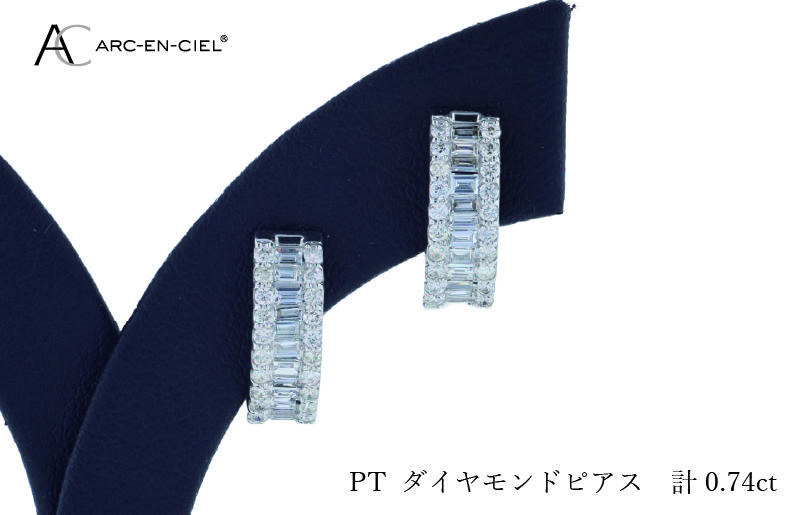 J047 ARC-EN-CIEL PTダイヤピアス ダイヤ計0.74ct ｜ ふるさと納税 ｜ モンベル