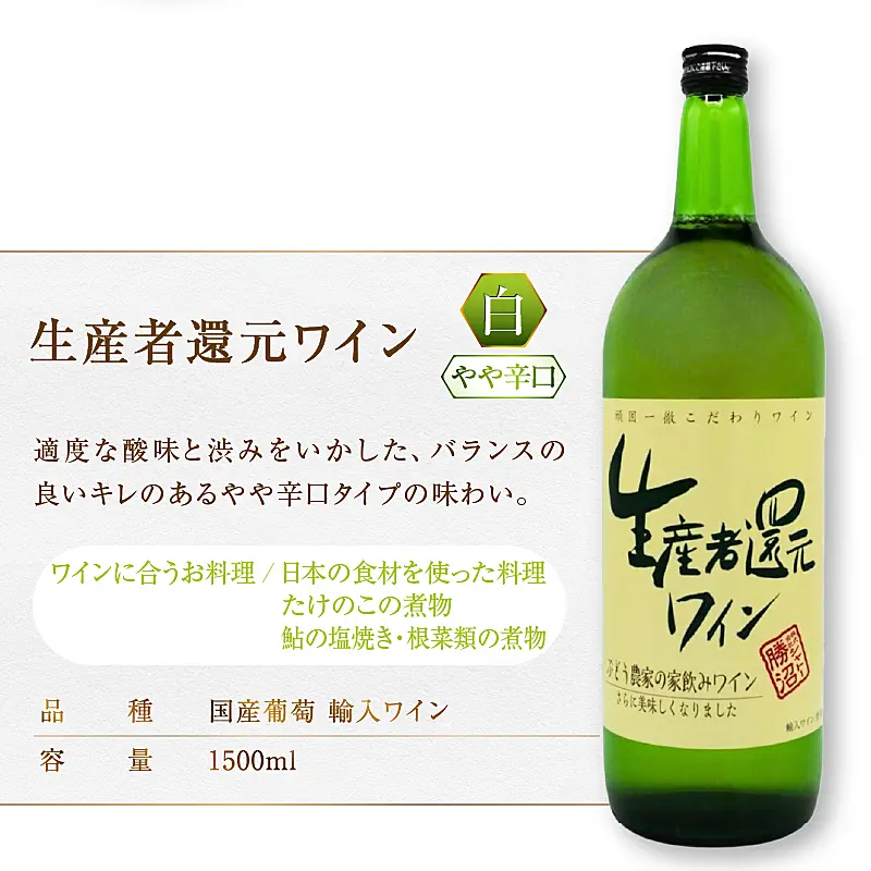 シャトー勝沼が贈る『生産者還元ワイン』赤白2本セット（MG）B11-470