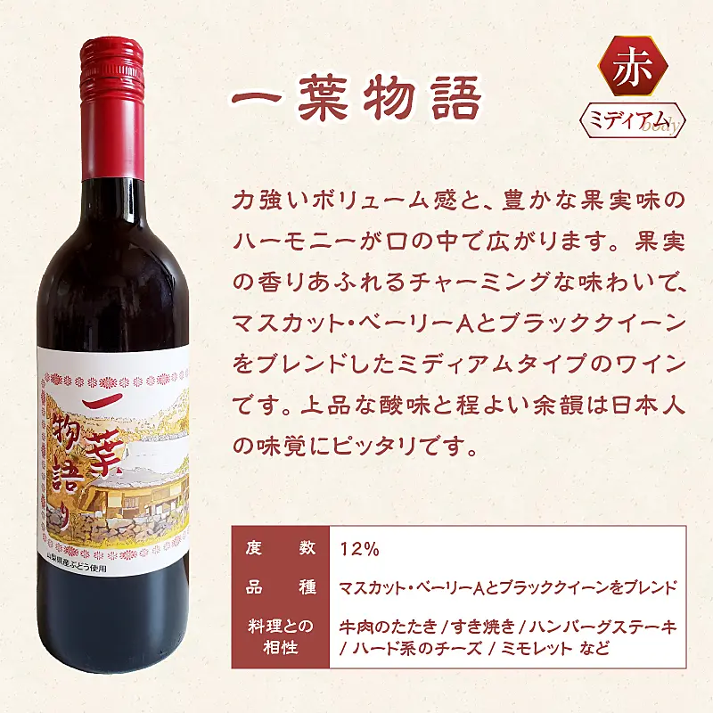一葉物語・赤白ワイン750ml 2本（EZS）B12-726 ｜ ふるさと納税