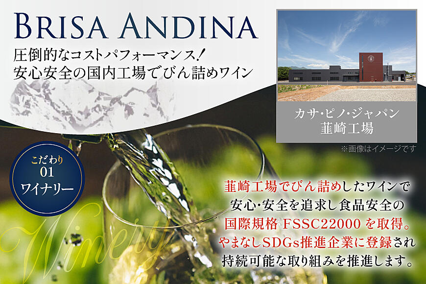 ワイン 白 ブリサ・アンディーナ ソーヴィニヨンブラン 500ml 12本