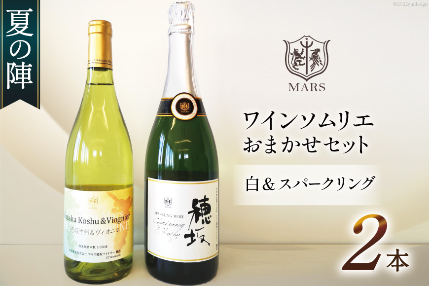 ワイン ソムリエ おまかせ2本セット ～夏の陣～ 白  スパークリング 各1本 酒 アルコール 白ワイン スパークリングワイン ｜ ふるさと納税 ｜  モンベル