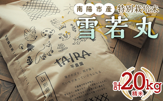 令和5年産 特別栽培米 雪若丸 (精米) 20kg 《令和5年10月上旬～発送