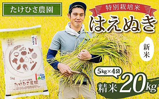 はえぬき　20kg 2020年新米 先行予約】新米 米 20kg 5kg×4 はえぬき 精米 令和7年産 2025年